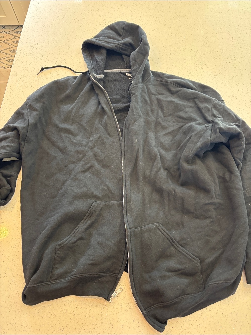 Athletic Works Black Full-Zip Hooded Sweatshirt